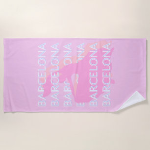 Barcelona Reisen Kunst, Spanien, Pastel, Rosa Strandtuch
