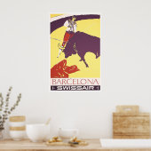 Barcelona Reiseplakat Spanien Kunst Stierkämpfer Poster (Küche)