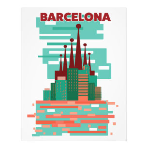 Barcelona Retro-Reiseplakat Fotodruck