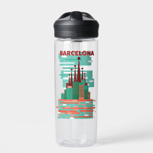 Barcelona Retro Reiseplakat Trinkflasche