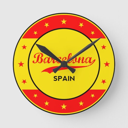Barcelona Runde Wanduhr (Vorderseite)