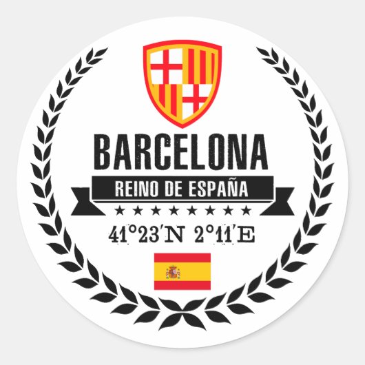 Barcelona Runder Aufkleber (Vorderseite)