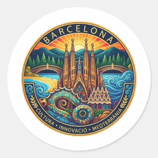 BARCELONA RUNDER AUFKLEBER (Vorderseite)