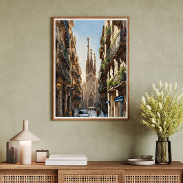 Barcelona Sagrada De Familia Modernes Kunstposter Poster
