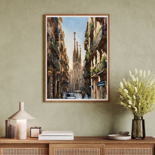 Barcelona Sagrada De Familia Modernes Kunstposter Poster