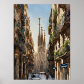 Barcelona Sagrada De Familia Modernes Kunstposter Poster (Vorne)