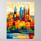 Barcelona Sagrada Familia - Abstrakter Fauvist Poster (Vorne)
