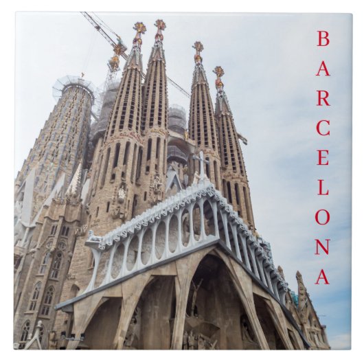 Barcelona Sagrada Familia Aussicht Keramik Fliesen (Vorderseite)