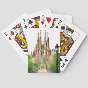 Barcelona Sagrada Família Malerei Spielkarten