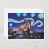 Barcelona Sagrada Familia Starry Postkarte (Vorne/Hinten)