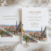 Barcelona Save the Date Zielort Spanien Spanien Sp Einladung