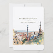 Barcelona Save the Date Zielort Spanien Spanien Sp Einladung (Rückseite)