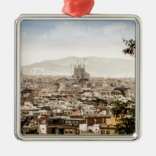 Barcelona Silbernes Ornament (Vorne)