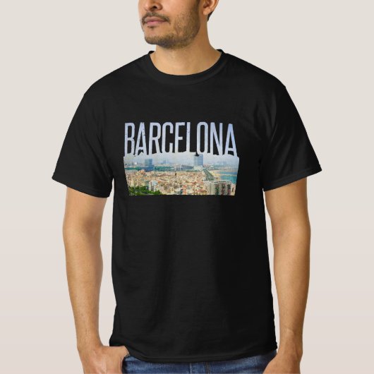 Barcelona - Simplistic Travel Kontur T-Shirt (Vorderseite)