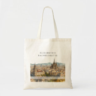 Barcelona Skyline Aquarell Junggesellinnen-Abschie Tragetasche