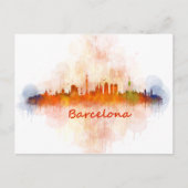 Barcelona Skyline Aquarell v04 Postkarte (Vorderseite)