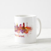 Barcelona skyline im Watercolor Kaffeetasse (VorderseiteRechts)