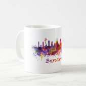 Barcelona skyline im Watercolor Kaffeetasse (Vorderseite Links)