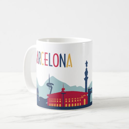 Barcelona Skyline Kaffeetasse (Vorderseite Links)
