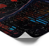 Barcelona Skyline Poster - Iconic (Ecke)