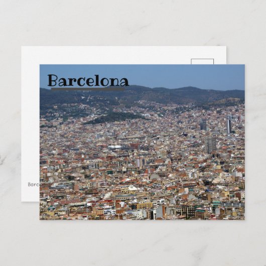 Barcelona Skyline Postkarte (Vorne/Hinten)
