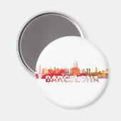 Barcelona Skyline Silhouette Großbuchstaben Magnet (Vorderseite/Rückseite)
