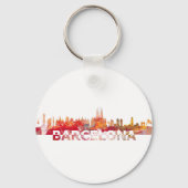 Barcelona Skyline Silhouette Großbuchstaben Schlüsselanhänger (Vorderseite)
