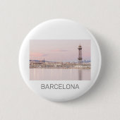 Barcelona Skyline Sunset Catalanonia Spanien Button (Vorderseite)