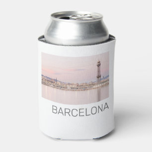 Barcelona Skyline Sunset Catalanonia Spanien Dosenkühler