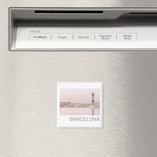 Barcelona Skyline Sunset Catalanonia Spanien Magnet (In Situ (Geschirrspüler))