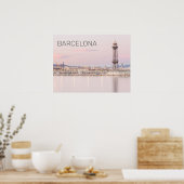 Barcelona Skyline Sunset Catalanonia Spanien Poster (Küche)