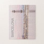 Barcelona Skyline Sunset Catalanonia Spanien Puzzle (Vertikal)