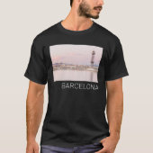 Barcelona Skyline Sunset Catalanonia Spanien T-Shirt (Vorderseite)