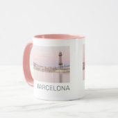 Barcelona Skyline Sunset Catalanonia Spanien Tasse (Vorderseite Links)