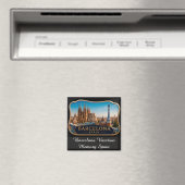 🧲 Barcelona-Skyline Urlaubserinnerung Spanien 🌇 Magnet (In Situ (Geschirrspüler))
