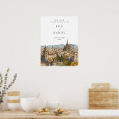 Barcelona Skyline Wedding Welcome Sign Poster (Küche)