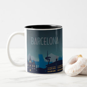 Barcelona Skyline Zwei-Tone-Kaffee-Tasse Zweifarbige Tasse