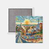 Barcelona Souvenir Magnet (Vorderseite/Rückseite)