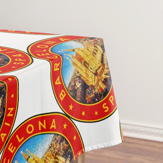 Barcelona, Spain, circle, red, Tischdecke (Beispiel)