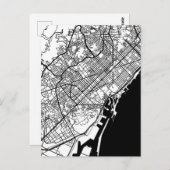 Barcelona Spain City Map Postkarte (Vorne/Hinten)