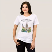 Barcelona Spain – Iconic Cathedral Tri-Blend Shirt (Vorderseite voll)