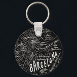 Barcelona Spain Map Keychain Schlüsselanhänger<br><div class="desc">Hand drawn map of Barcelona by Morgan Harper Nichols</div>