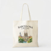 Barcelona Spain Vintage Art Landscape Tragetasche (Vorne)