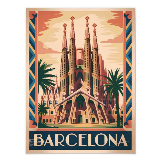 Barcelona Spain vintage Fotodruck (Vorne)