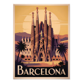 Barcelona Spain vintage Fotodruck