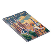 Barcelona Spain vintage Notizblock (Rechte Seite)