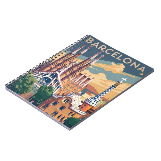 Barcelona Spain vintage Notizblock (Linke Seite)