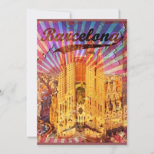 Barcelona, Spain, Vintage, Plakat Einladung (Vorderseite)