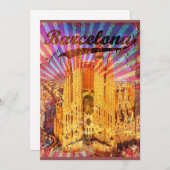 Barcelona, Spain, Vintage, Plakat Einladung (Vorne/Hinten)