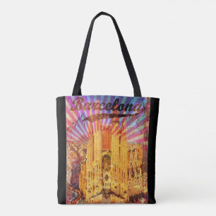 Barcelona, Spain, Vintage, Plakat Tasche